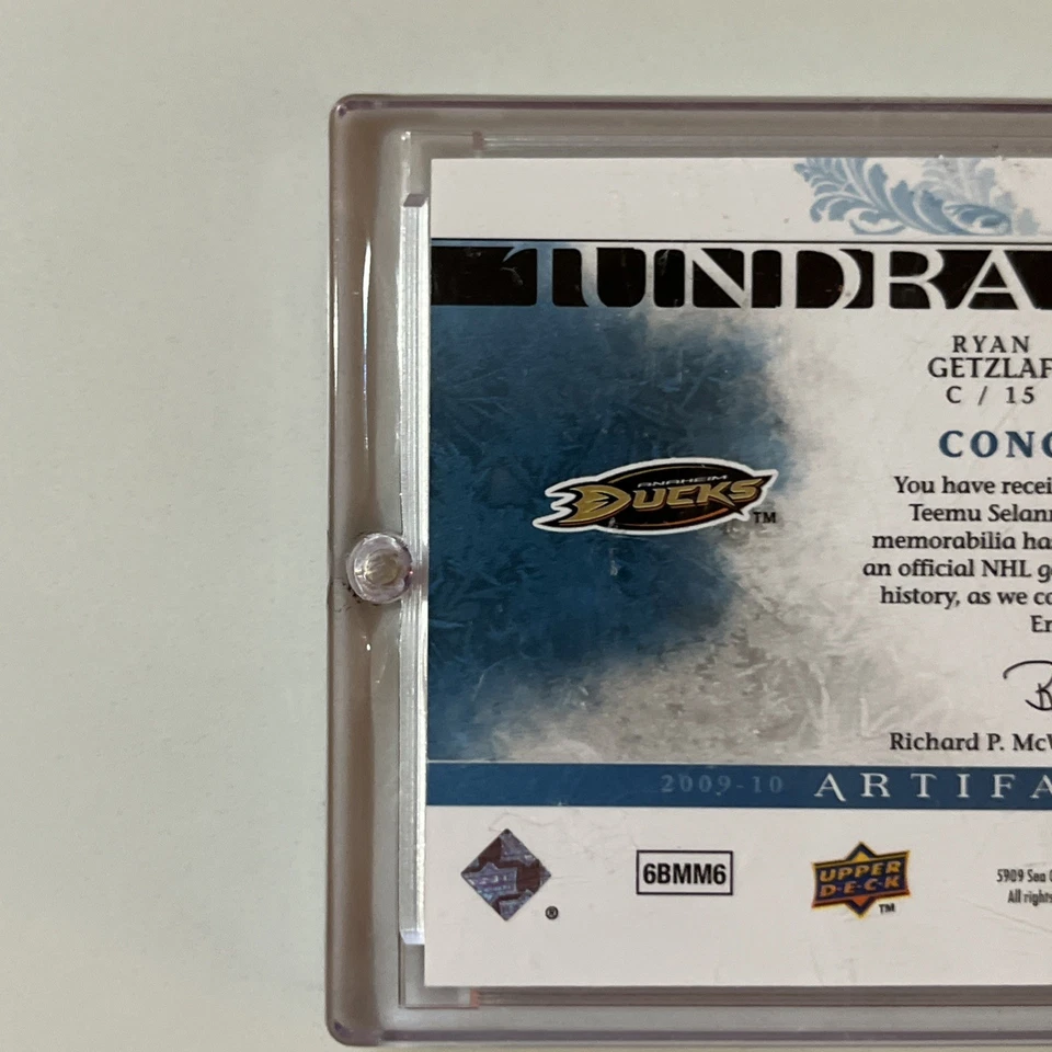 2009-10 UD Artifacts Tundra Tandems Getzlaf/Selanne Dual Patch 23/35 Ducks - Image 3 of 4