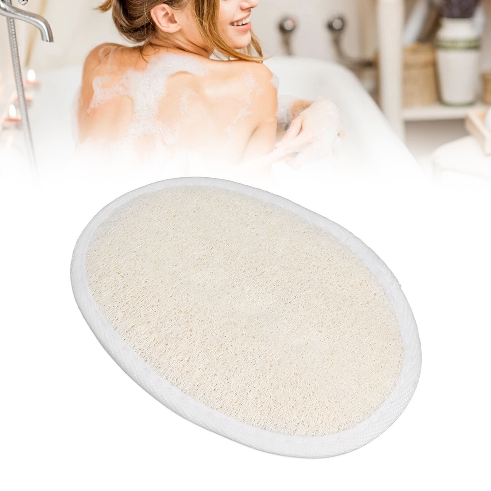 Loofah Pad Exfoliating Cleaning Soft Bathing Sponge Scrubber with Elastic Band