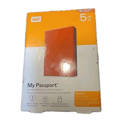 #ad WD My Passport 5TB Portable Hard Drive RED WDBYVG0050BRD WESN New $131.21