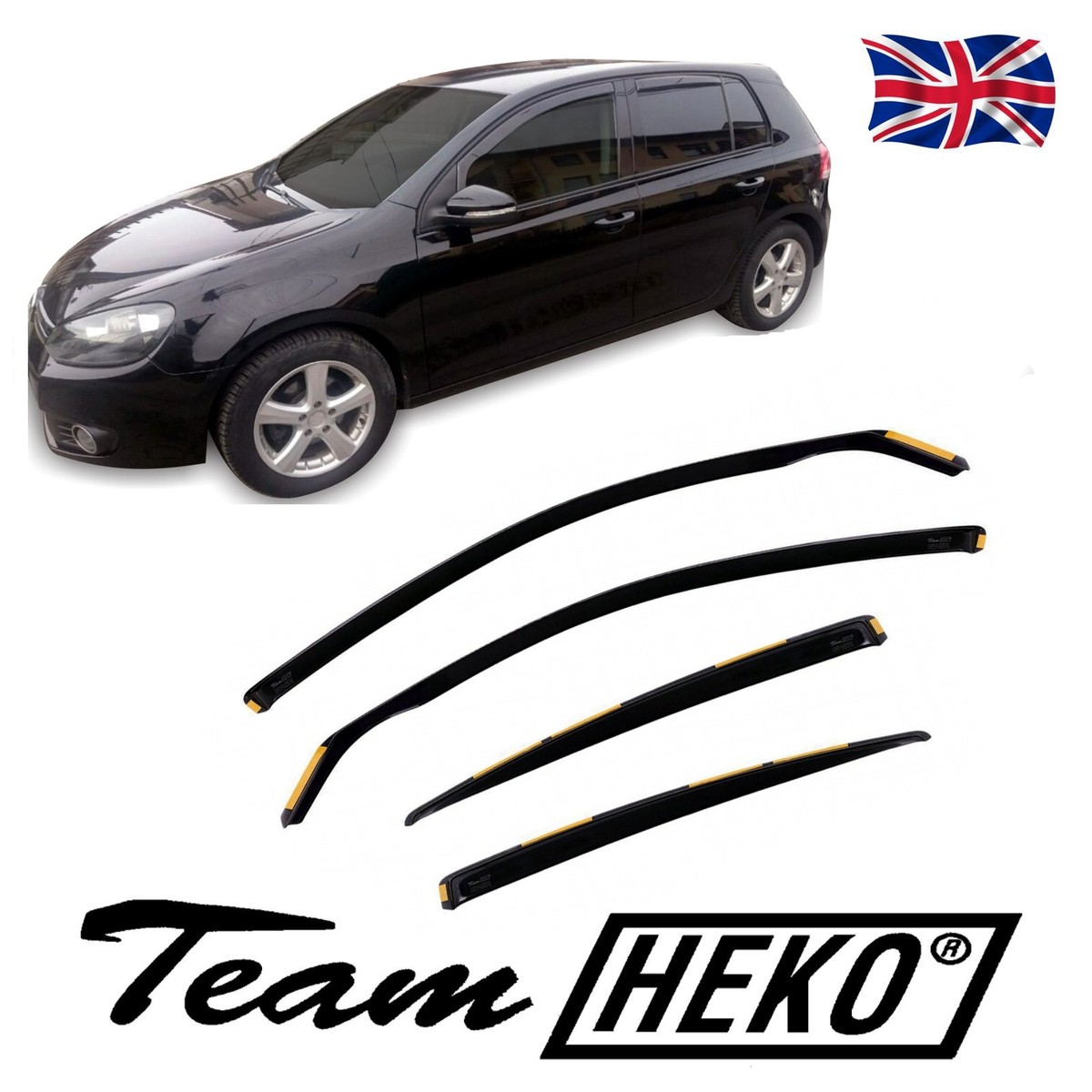 Heko Wind Deflectors For VW Golf 6 Mk6 5-Doors Htb 2008-2012 4PC