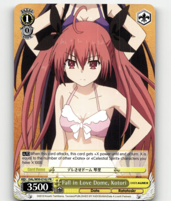 Weiss Schwarz Fall in Love Dome, Kotori Date A Live Vol.2 DAL/W99-E102 PR