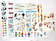 Vintage Mrs. Grossman's Sticker Lot Animals Penguin Panda Hearts Kids Swim BBQ