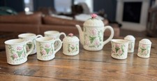 Ceramic Roses 1980s Tea or Coffee Set