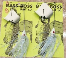 BIG AND LITTLE GLOW WHITE LONG SHANK BOSS BUZZ BAITS