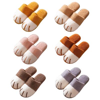 Winter Hausschuhe Plüsch Schuhe Sandale Fleece Cartoon Katzenpfote warm für Herren Damen