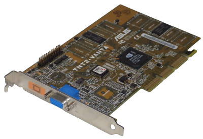 RARE VINTAGE- Asus TNT2-Vanta 8MB AGP VGA Graphics Card HP 5184-3926  *WORKING