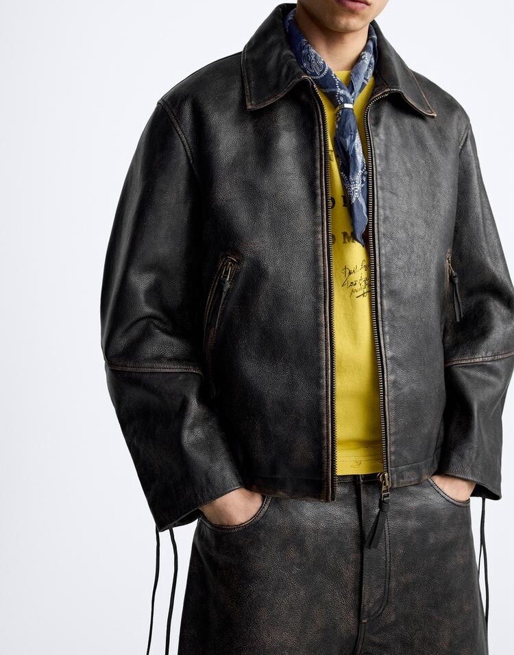 ZARA VINTAGE EFFECT LEATHER JACKET SIZE LARGE / X-LARGE | eBay ZARA VINTAGE EFFECT LEATHER JACKET SIZE LARGE / X-LARGE | eBay