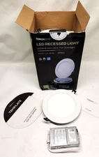 6pk 6in 4000K LED Dimmable Recessed Light Ultra Thin Cool White 13.5W Canless