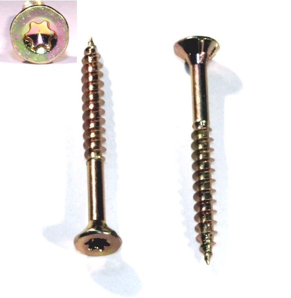 1000 Spanplattenschrauben 4,0X40 Mm Torx Gelb Verzinkt Schrauben Holzschrauben-image