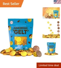Festive 50-Pack Premium Milk Chocolate Coins – Gluten Free Kosher Hanukkah Gelt