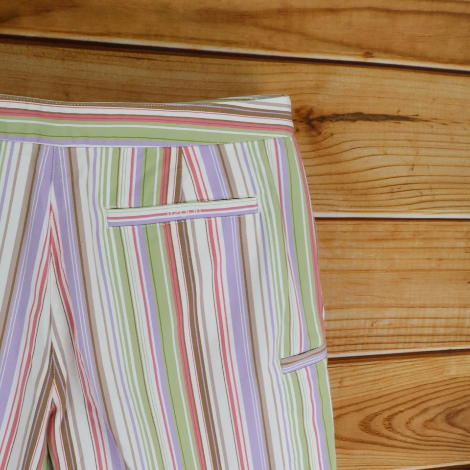 Pantalones Cortos de Golf Liz Para Mujer 16 Multicolor Rayas Mezcla de Algodón Chinos Bolsillos Activos Foto 3 de 4