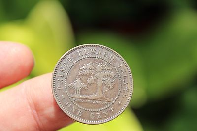 Canadian coin, One cent, Victoria Queen, Prince Edward Island, F