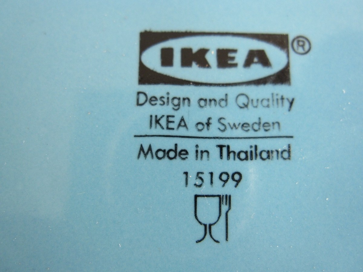 IKEA Set of 4 Fargrik Turquoise Ceramic Dinner Plates 15199