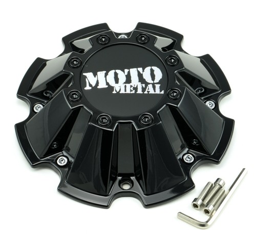 4x NEW Moto Metal Gloss Black Wheel Center Caps w/ Screws 5/6/8 Lug MO962 MO200 - Picture 2 of 4