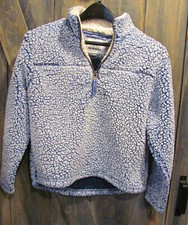 CUDDLY SHERPA 3/4 zip PULLOVER SWEATSHIRT GIRLS   Size 14/16   Pre-Owned