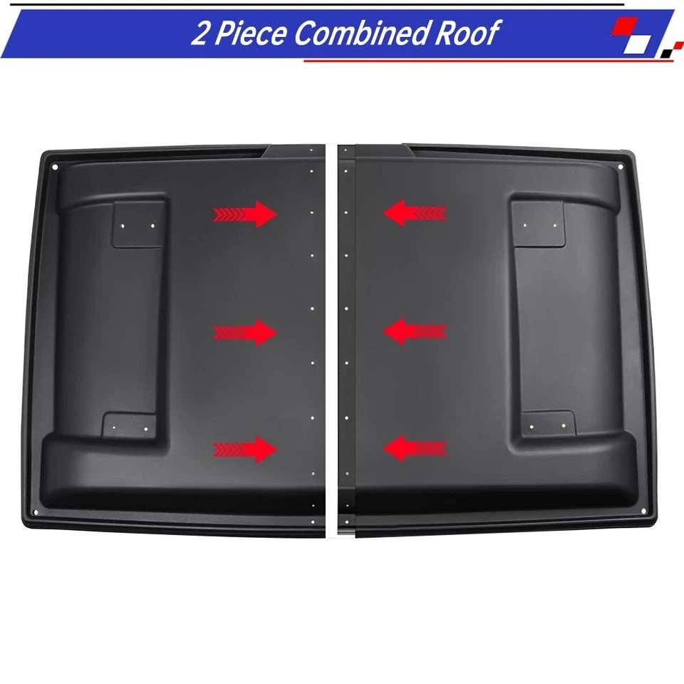 Black Hard Roof Top Compatible with Kawasaki Mule 4010/3010/2510/3000 1990-2022 Foto 2 de 4