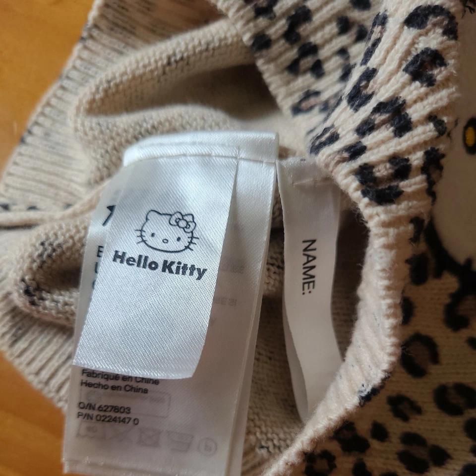 Hello Kitty Leopard Print Baby Beanie Skully Hat infant EUC Size 1.5-4 years old - Image 3 of 4
