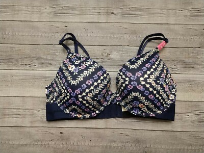 New! Victoria Secret Pink Floral Print Wear Everywhere Push-Up Bra 32D