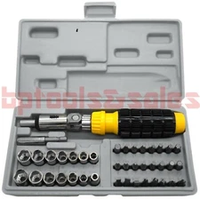 41pc Reversible Ratchet Screwdriver Set w/ Bits and Sockets Hand Tool