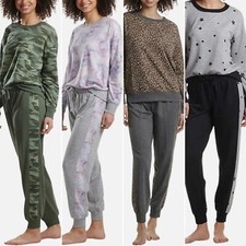 WOMEN'S SPLENDID TWO PIECE PJ PAJAMA JOGGER and CREWNECK LOUNGE SET Soft Cute