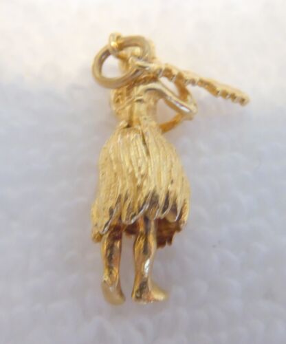 Vintage 14K Gold Figural 3D Hawaiianischer Hula Tänzer Charm - Bewegliche Beine & Rock VR - Bild 2 von 5