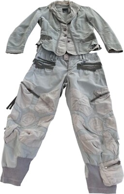 Ensemble Veste Et Pantalon Girbaud Gris Vert - Taille 36 - Occasion Très Bon état