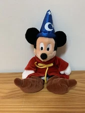 Walt Disney World Sorcerer Mickey Mouse Bean Bag Plush Doll Tags Attached 14”