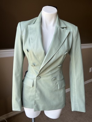 ZARA WOMAN NWT SS22 SEA GREEN FAUX 