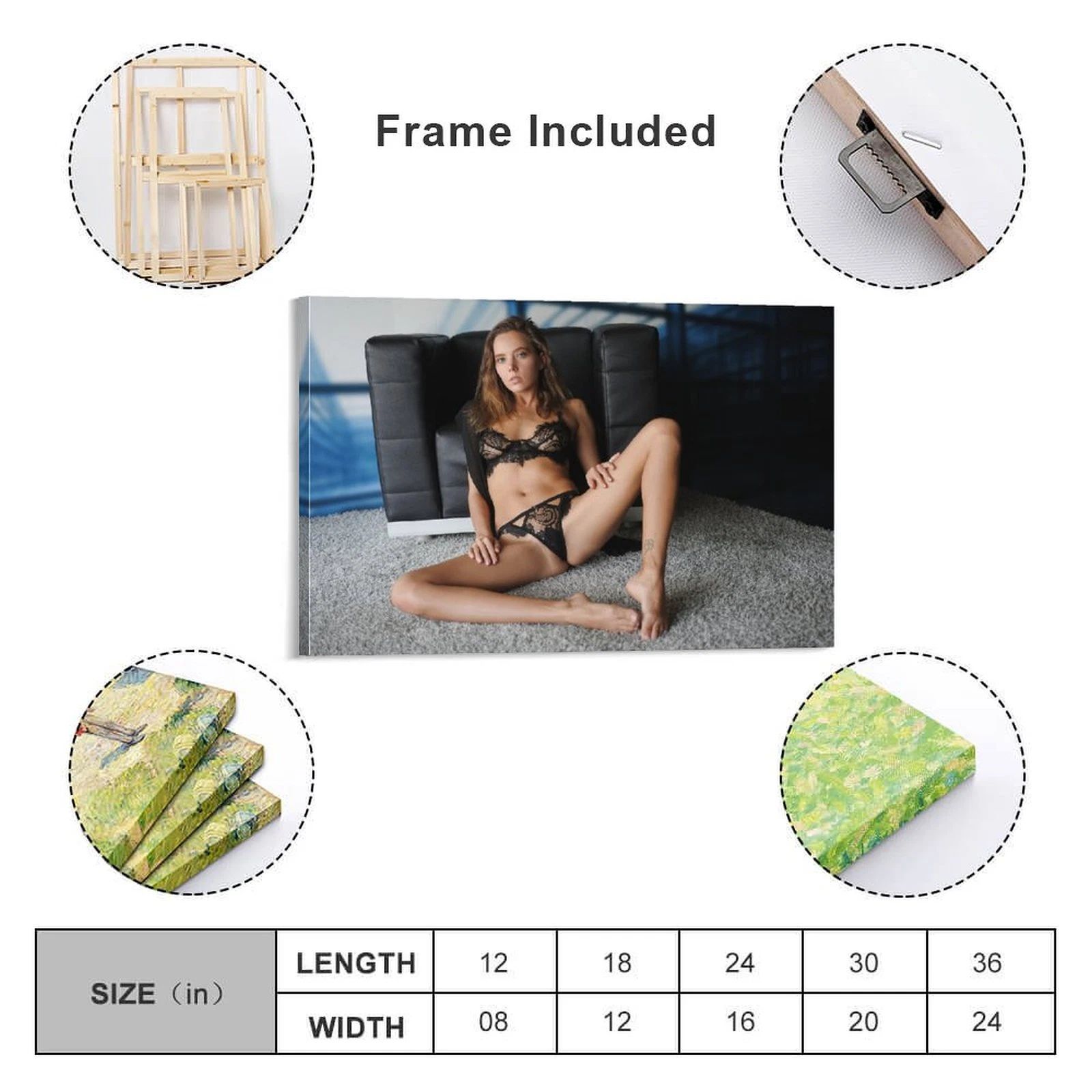 08x12inch(20x30cm)With Frame