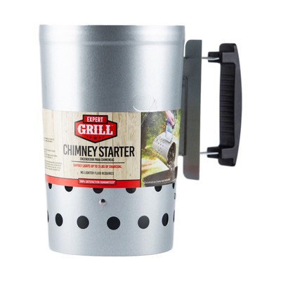 Chimney Starter with Safety Handle for Grilling ,Silver