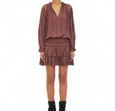 Ulla Johnson Piera Mini Dress Size AU 8 / US 4 Aster Mauve Long Sleeves