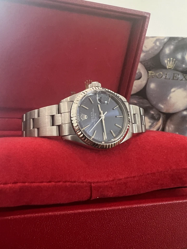 Ladies Rolex Oyster Perpetual Datejust Watch 26mm Blue - Image 4 of 4