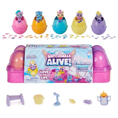 Hatchimals Alive, Egg Carton Toy with 5 Mini Figures in Self-Hatching Eggs, 1...