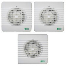 Image of 3 x Airvent 406958 Quiet Axial Extractor Fans with Timer 100mm