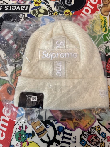 Bonnet naturel Supreme x New Era FW20 Cross Box Logo