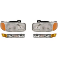 Headlight Kit For 99-2006 Gmc Sierra 1500 2001-2006 Sierra 3500 4pc Headlight Kit For 99-2006 Gmc Sierra 1500 2001-2006 Sierra 3500 4pc