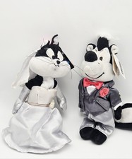 1999 Warner Brothers Studio Plush Pepe Le Pew Groom  Penelope Bride Wedding NWT
