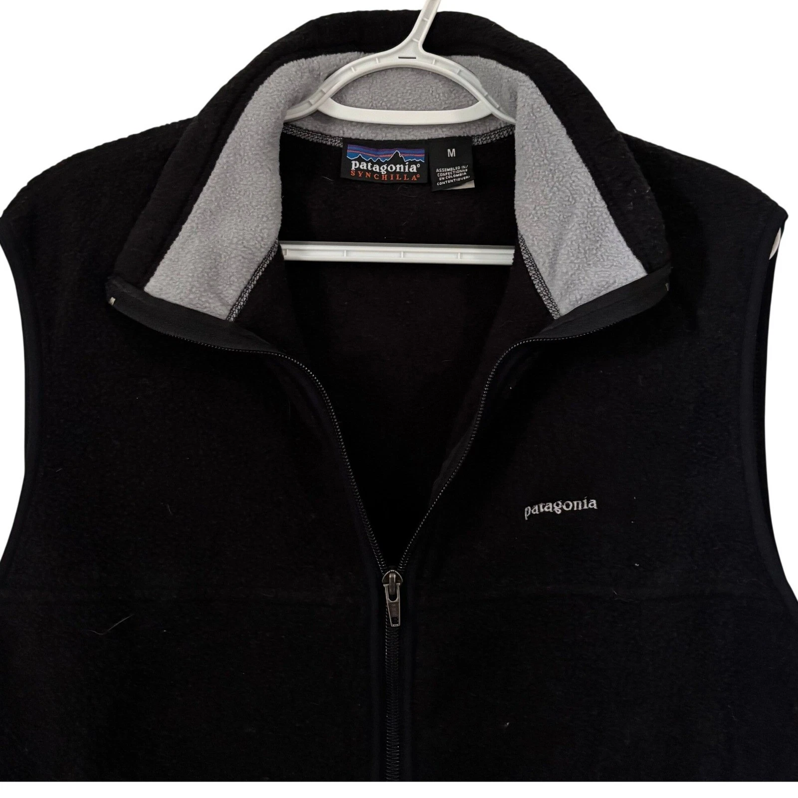 Patagonia Synchilla Fleece Vest Mens Medium Black Full Zip Sleeveless Jacket