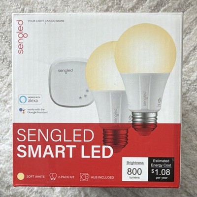 Sengled Smart LED Lighting Kit Hub & 2 Soft White Bulbs, 800 Lumens, Alexa