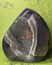 999g 11,5x12cm Uruguay Amethyst + Achat Edelstein Kristall Freiform Heilstein