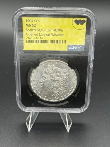 1904 O Morgan Silver Dollar MS62 - Graded NGC -0796