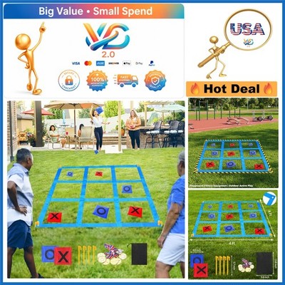 Giant Outdoor Tic Tac Toe Bean Bag Toss Game for Kids & Adults Yard Play