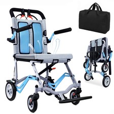 19 lbs Lightweight Foldable Transport Wheelchair, 220 lbs Capacity,280 Armrests