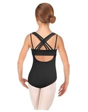 Ballet Leotard for Girls Crisscross Straps Gymnastic Outfits 11-12 Years Black