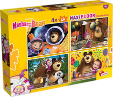 L'Orso Masha Puzzle DF Maxifloor 4X48, 104840, Multicolore