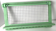 Wall Mounted Jewlery Organizer Wooden Mint Green Distress 16.5''x9.5'' Pre Owned