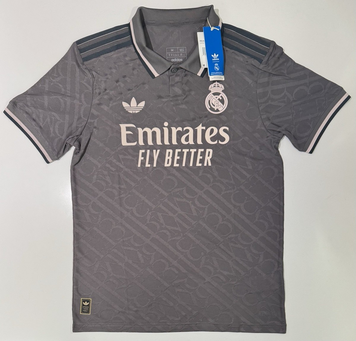 NWT Adidas Real Madrid Authentic Third Jersey Mens M Slim fit 24