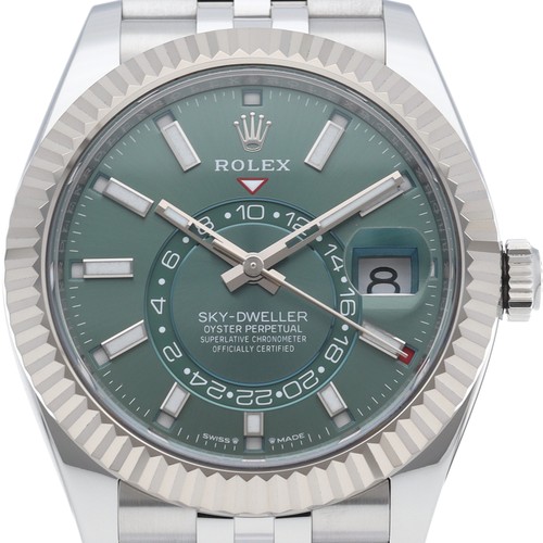 ROLEX Sky-Dweller Jubilee Watch, Mint Green 336934 K18WG/Stainless Steel men...