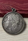1889 Morgan Silver Dollar Pendant Minimal Wear To Coin Great Detail Remains