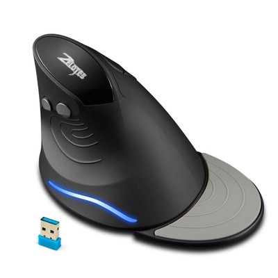 ZELOTES F17 6 Tasten Ergonomische Vertikale Kabellose Maus Schwarz